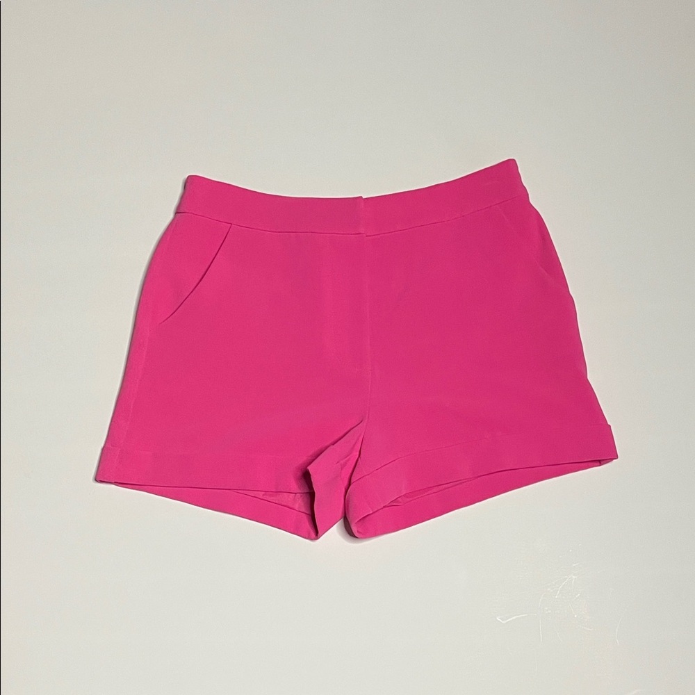 CINQ A SEPT. Crepe Elaine Short in Neon Pink. Size 0.